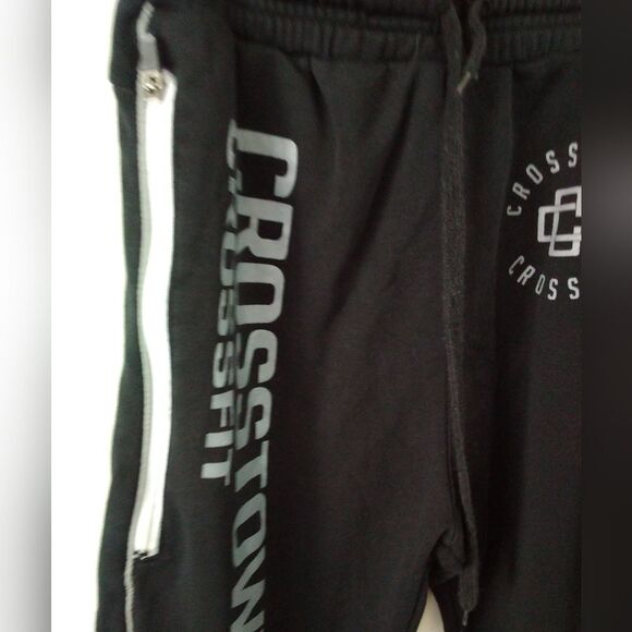 CrossFit Workout Pants sz M with zippered pockets Black/White - Picture 5 of 6
